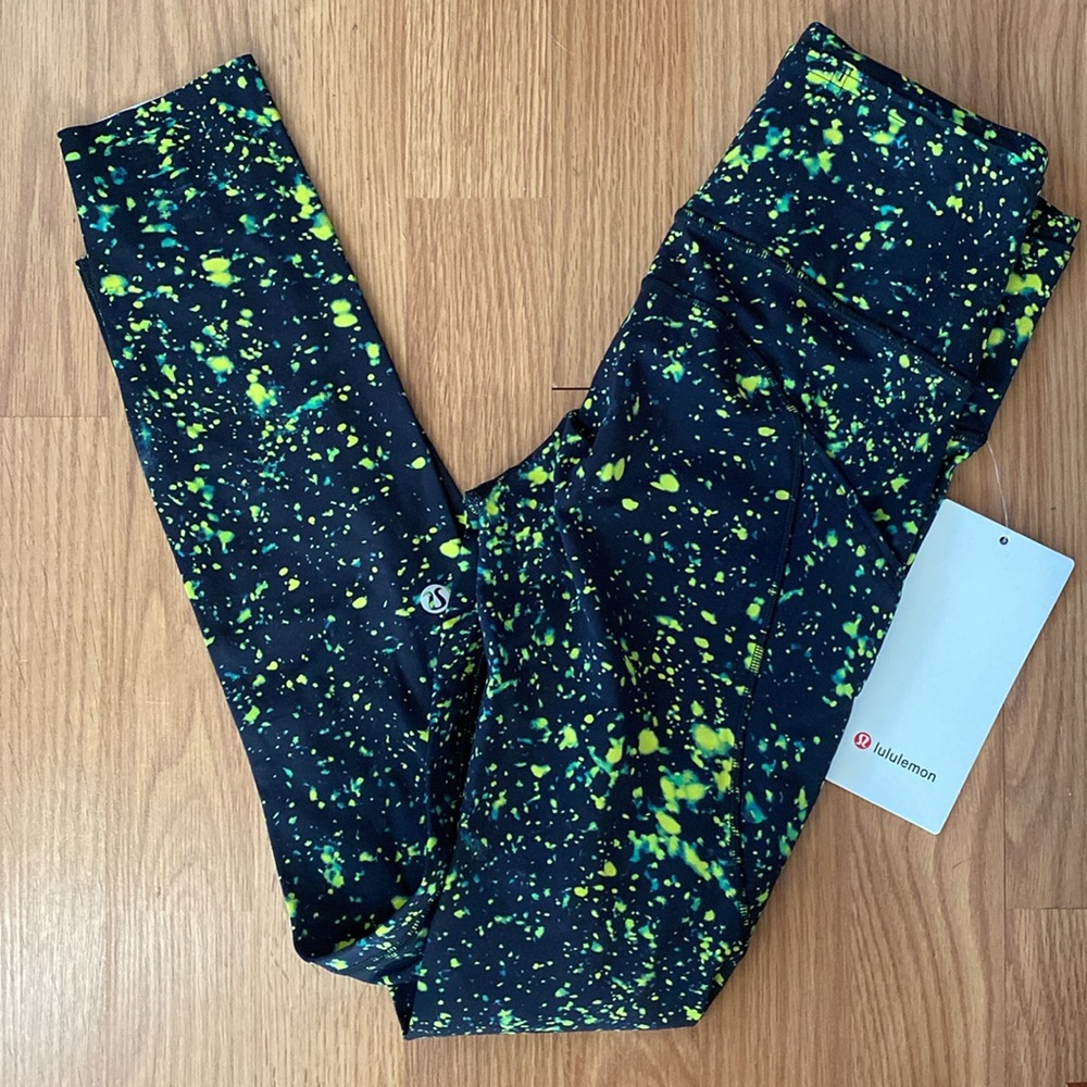 ❤️ Lululemon Fast & Free 25” Sparks Fly Multi Print Legging Size 2 NWT